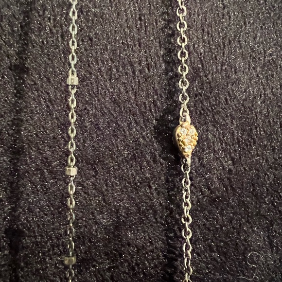 Frieda Rothman mixed metal CZ Station Necklace | Size 40" - Picture 5 of 7